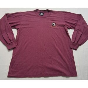 FSU Seminoles Jones & Mitchell  women's red striped long sleeve logo‎ shirt LG